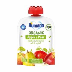 Акція на Дитяче фруктове органічне пюре Humana Яблуко, груша, від 6 місяців, 90 г від Eva