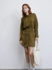 Акция на Сукня-сорочка коротка осіння жіноча H&M 061195609_khaki S Хакі от Rozetka