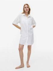 Акція на Сукня-сорочка коротка літня жіноча H&M 061151134 L Біла від Rozetka