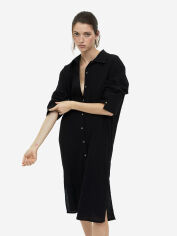 Акция на Плаття-сорочка міді літнє жіноче H&M 061156069 M Чорне от Rozetka