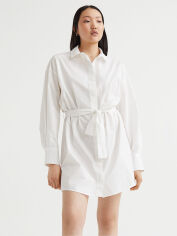 Акция на Плаття-сорочка міні літнє жіноче H&M 060983378_white L Біле от Rozetka
