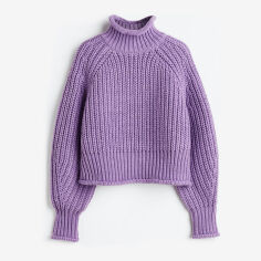 Акція на Жіночий светр в?язаний H&M 060990911_purple XS Бузковий від Rozetka