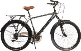 Акция на Велосипед Cross Sonata 26" 19" 2022 Gray-Black (26CJCT-004599) + Велосипедні шкарпетки в подарунок от Rozetka