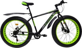 Акция на Велосипед Cross 26x4.9" Defender Рама-19" Black-Green (265CJS-005024) + Велосипедні шкарпетки в подарунок от Rozetka