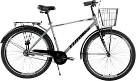 Акція на Велосипед Titan Turin 28" Рама 18" Grey-Black (28TWCT-005108) + Велосипедні шкарпетки в подарунок від Rozetka