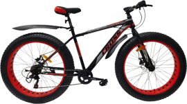 Акция на Велосипед Cross 26x4.9" Defender Рама-19" Black-Red (265CJS-005025) + Велосипедні шкарпетки в подарунок от Rozetka