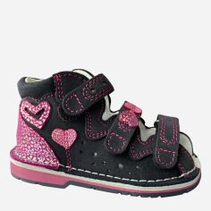 Акція на Дитячі ортопедичні сандалі для дівчинки Bartek 115201-13 21 Темно-сині від Rozetka