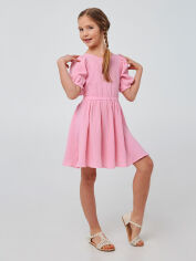 Акція на Дитяче літнє муслінове плаття для дівчинки Smil 120384 128 см Рожеве від Rozetka
