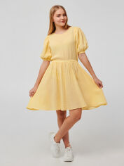 Акция на Підліткове літнє муслінове плаття для дівчинки Smil 120385 158 см Лимонне от Rozetka