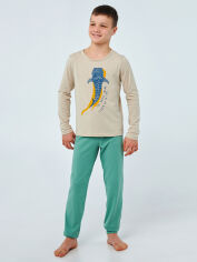 Акція на Підліткова піжама для хлопчика Smil Літній бриз 104756 146 см Бежева від Rozetka