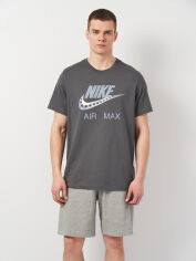 Акція на Футболка бавовняна довга чоловіча Nike U Nsw Tee Am Day Futura FQ3754-068 S Сіра від Rozetka