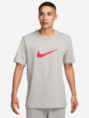 Акция на Футболка бавовняна довга чоловіча Nike M Nsw Sp Ss Top FN0248-064 XL Сіра/Червона з принтом от Rozetka