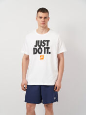 Акція на Футболка бавовняна довга чоловіча Nike Sportswear Just Do It Verbiage DZ2989-100 S Біла від Rozetka