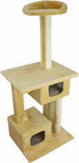 Акция на Кігтеточка Lucky Pet Будиночок Говерла хутро бежева 54x54x129 см (193697) от Y.UA