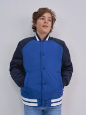 Акция на Підліткова демісезонна куртка-бомбер для хлопчика Big Star Kinley 176 см Синя от Rozetka
