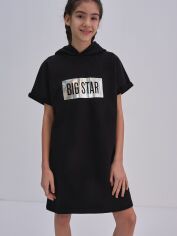 Акция на Підліткова сукня-худі для дівчинки Big Star Rossie 140 см Чорна от Rozetka