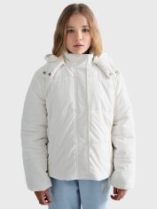 Акция на Підліткова демісезонна стьобана куртка для дівчинки Big Star Lucina 152 см Біла от Rozetka