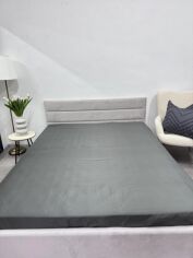 Акція на Простирадло на резинці Ecotton 160х200 Nid Grey Полісатин від Rozetka
