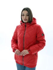 Акція на Куртка демісезонна з капюшоном жіноча Favoritti Лаке Тон 76 В-1270 46 Червона від Rozetka