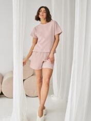Акция на Піжама (футболка + шорти) жіноча великих розмірів BARWA garments 0328/329 XL Капучино от Rozetka