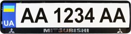 Акция на Рамка номерного знака пластик з об'ємними літерами Inauto Mitsubishi 52х13.5х2 см 2 шт (24-012) от Rozetka