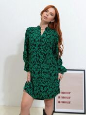 Акция на Плаття-сорочка коротке літнє жіноче ISSA PLUS 14538 XL Зелене от Rozetka