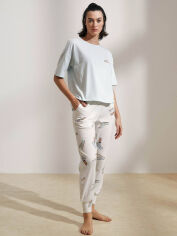 Акція на Піжама (футболка + штани) жіноча бавовняна Hays 36472-TKM24B-001-104B 192118 XS Блакитна від Rozetka