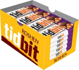 Акція на Упаковка шоколадних батончиків Roshen TidBit молочні з нугою, м'якою карамеллю й арахісом 50 г х 24 шт. від Rozetka