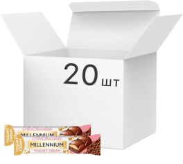 Акція на Упаковка батончиків Millennium Пористий Молочний з йогуртовою начинкою 27 г х 20 шт від Rozetka