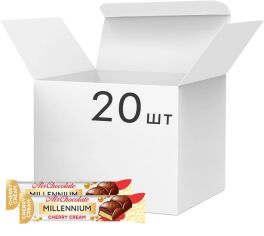 Акція на Упаковка батончиків Millennium Пористий Молочний з вишневою начинкою 27 г х 20 шт від Rozetka