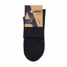 Акція на Шкарпетки чоловічі AmiGO середні, спорт, чорні, розмір 25 від Eva