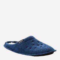 Акція на Жіночі домашні капці утеплені з закритим носком Crocs Classic Slipper 203600-NNOT 37-38 (M5/W7) 23 см Темно-сині від Rozetka