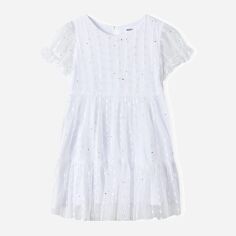 Акція на Дитяче літнє плаття для дівчинки Minoti 18PARTY 47 40228TEN 134-140 см Біле від Rozetka