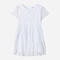 Акция на Дитяче літнє плаття для дівчинки Minoti 18PARTY 47 40228JNR 116-122 см Біле от Rozetka