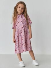Акция на Дитяче літнє лляне плаття для дівчинки Tair kids ПЛ780 110 см Рожеве от Rozetka