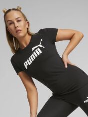 Акция на Футболка жіноча Puma Essentials+ 67369701 XL Чорна от Rozetka