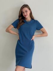 Акція на Сукня-футболка коротка літня жіноча Merlini Мілан 700000151 L-XL Синя від Rozetka