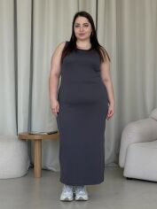 Акція на Сукня міді літня жіноча Merlini Лонга 700000110 2XL-3XL Сіра від Rozetka