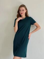 Акція на Сукня-футболка міді літня жіноча Merlini Мілан 700000152 L-XL Зелена від Rozetka