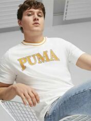 Акция на Футболка довга чоловіча Puma Squad Big Graphic Tee White 678967-02 M Біла з принтом от Rozetka