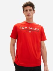 Акция на Футболка бавовняна довга чоловіча Tom Tailor 1040988-13189 XXL Червона от Rozetka