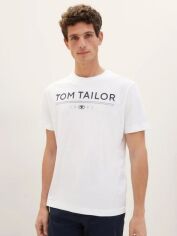 Акція на Футболка бавовняна довга чоловіча Tom Tailor 1040988-20000 2XL Біла від Rozetka
