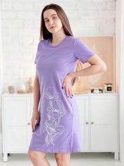 Акція на Нічна сорочка жіноча бавовняна великих розмірів Носи Своє 8178-001-33-1 54 Фіолетовий/Попелястий бузок (p-7778-151913) від Rozetka