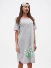 Акция на Нічна сорочка жіноча бавовняна великих розмірів Трикомир 20130156 54 Сірий меланж от Rozetka