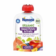 Акция на Дитяче органічне пюре Humana Батат в фруктах, від 6 місяців, 90 г от Eva