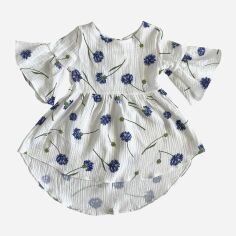 Акция на Дитяче літнє муслінове плаття для дівчинки Minikin Bon Voyage 223814104 104 см Біле/Синє от Rozetka