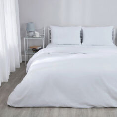 Акція на Комплект постельного белья бязь White Good-Dream белый Полуторный евро комплект від Podushka