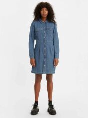 Акція на Сукня-сорочка коротка осіння жіноча Levi's 900205571 M Синя від Rozetka