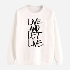 Акція на Світшот чоловічий Love&Live Live and let live LLP04676 S Білий від Rozetka