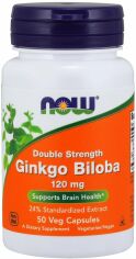 Акція на Now Foods Ginkgo Biloba Double Strength 120 mg 50 veg caps від Stylus